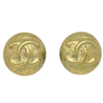 CHANEL 1995 Button Earrings Gold Clip-On AK38188j
