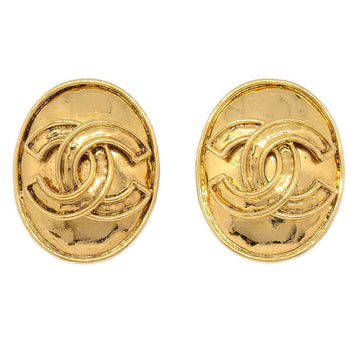 CHANEL 1994 Oval Earrings Gold Small AK38375d