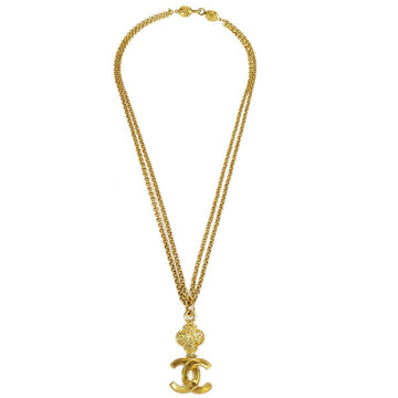 CHANEL CC Logos Gold Pendant Necklace 95A 42493