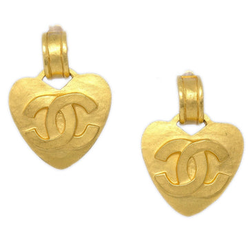CHANEL 1995 Heart CC Earrings 42496