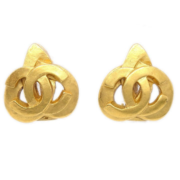 CHANEL 1997 Heart Earrings Gold Small 00327