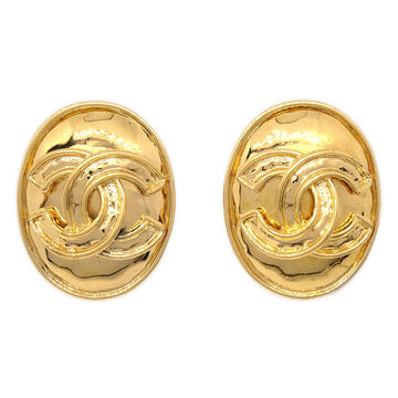 CHANEL 1994 Oval Earrings Gold Small 00902