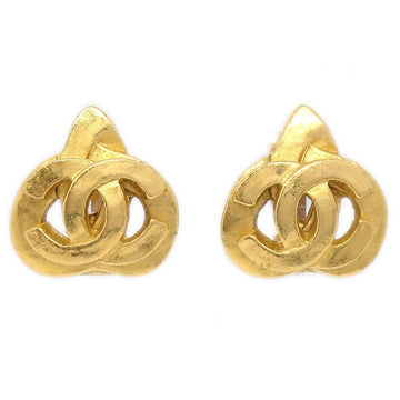 CHANEL 1997 Heart Earrings Gold Small 03500