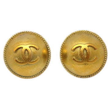 CHANEL 1994 Gold CC Rope Edge Earrings 03523