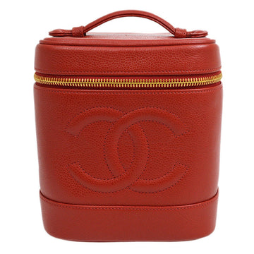 CHANEL 1996-1997 Timeless Vanity Handbag Red Caviar 03822