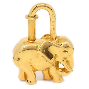 HERMES 1988 Limited Elephant Cadena Lock Bag Charm Gold 12296