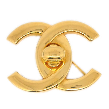 CHANEL Turnlock Brooch Pin Gold 96A 21623