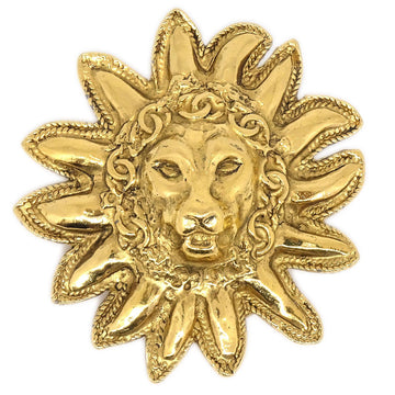 CHANEL Lion Brooch Gold 38962