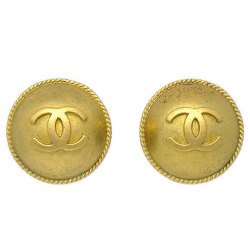 CHANEL 1994 Gold CC Rope Edge Earrings 02306
