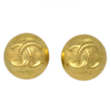 CHANEL 1995 Button Earrings Gold 02326