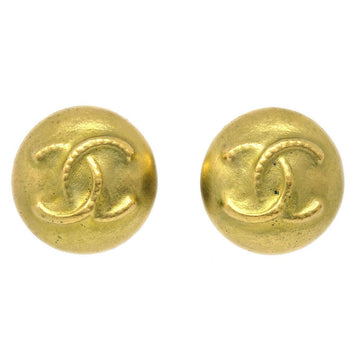 CHANEL Button Earrings Gold 95C 02496