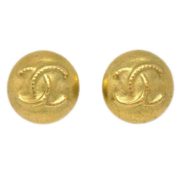 CHANEL Button Earrings Gold 95C 03720