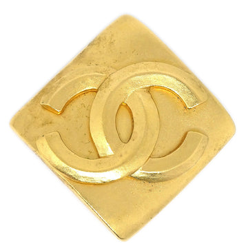 CHANEL★ Rhombus Brooch Pin Gold 96P 52013