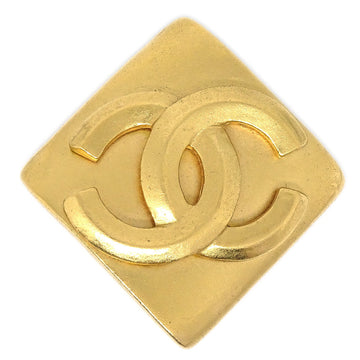 CHANEL 1996 Rhombus Brooch Pin Gold 52017