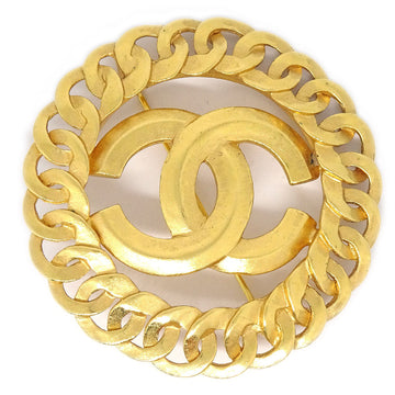 CHANEL Medallion Brooch Pin Gold 96P 52018