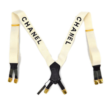 CHANEL 1997 Spring Suspenders White 12815
