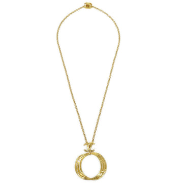 CHANEL 1996 Turnlock CC Hoop Necklace 22026