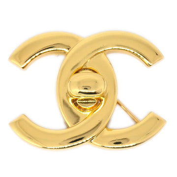 CHANEL Turnlock Brooch Gold 96A 01141