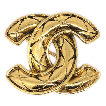 CHANEL Quilted Brooch Gold 1153 03194