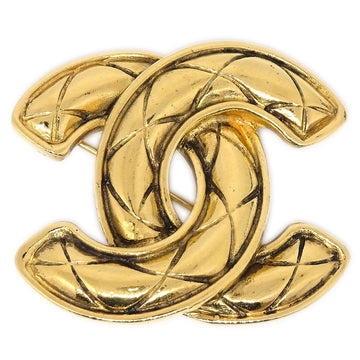 CHANEL Quilted Brooch Gold 1153 03196