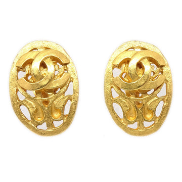 CHANEL 1995 Earrings Clip-On Gold 05289