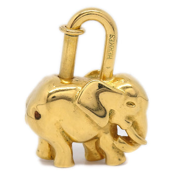 HERMES Elephant Cadena Padlock Gold Small Good 22290