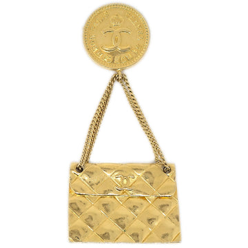 CHANEL Bag Brooch Pin Gold 00218