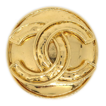 CHANEL 1994 CC Round Brooch Pin Gold Small 01116