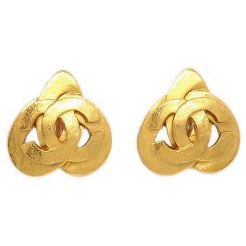 CHANEL 1997 Heart CC Earrings Gold Medium 13242
