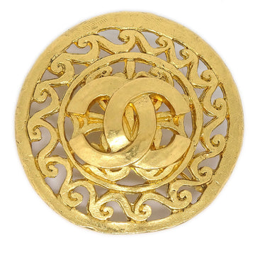 CHANEL Medallion Brooch Pin Gold 95A 13131