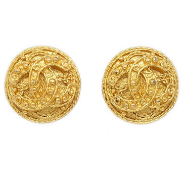 CHANEL 1994 CC Filigree Round Earrings Small 13233