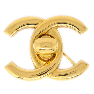CHANEL Turnlock Brooch Pin Gold 96A 22592