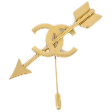 CHANEL Bow And Arrow Brooch Pin Gold 29 A44033f