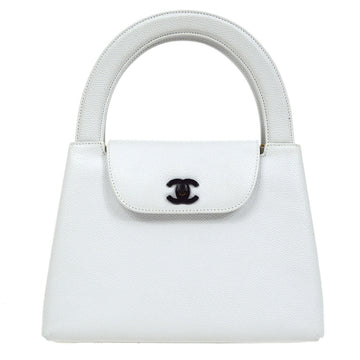 CHANEL 1997-1999 Handbag White Caviar 53112