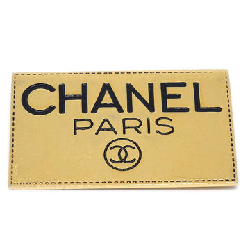 CHANEL 1980s Plate Brooch Pin Gold 00977