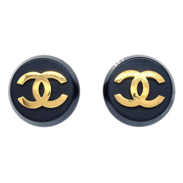 CHANEL 1991 Black & Gold CC Earrings 26 53185