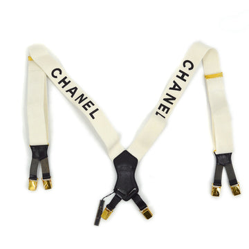 CHANEL 1997 Suspenders White 14385