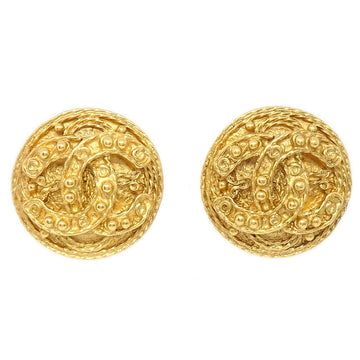 CHANEL 1994 CC Filigree Round Earrings Small 93598