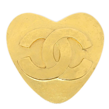 CHANEL Heart Brooch Pin Gold 95P AK31475i