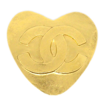 CHANEL 1995 Heart Brooch Pin Gold 73695
