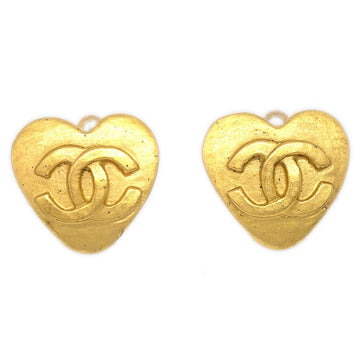 CHANEL 1995 Heart Earrings Gold small 73729