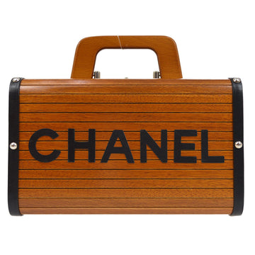 CHANEL 1996 Brown Wooden Vanity Handbag Box 84437