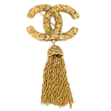 CHANEL Fringe Brooch Pin Gold 93A 94207