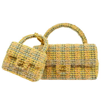CHANEL 1994 Yellow Tweed Handbag Set AK31944b