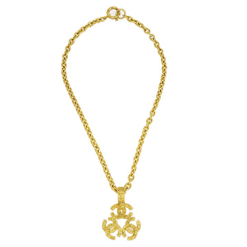 CHANEL 1994 Triple CC Gold Chain Pendant Necklace 64504