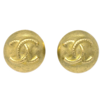 CHANEL 1995 Button Earrings Clip-On Gold 75164