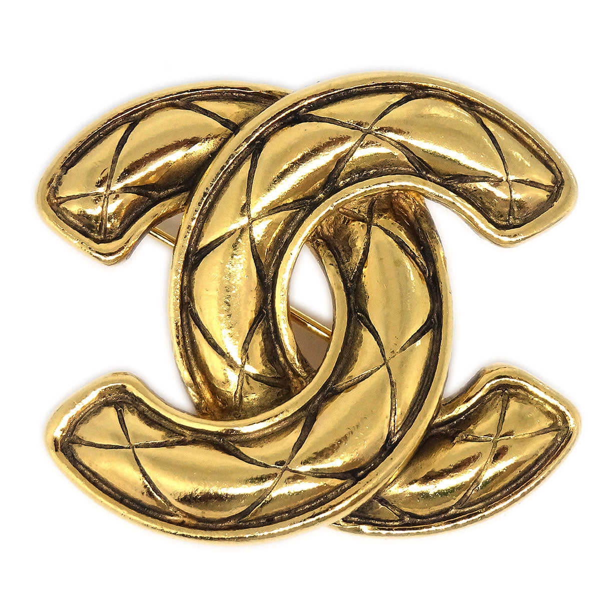 Chanel Quilted CC Brooch Pin Gold 1153 – AMORE Vintage Tokyo