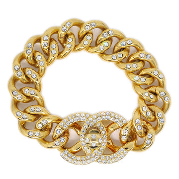 CHANEL 1996 Crystal & Gold CC Turnlock Bracelet 64882