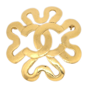 CHANEL 1995 Squiggle Border Brooch Gold 86046