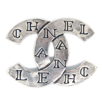CHANEL 1999 CC Brooch Pin Corsage Silver